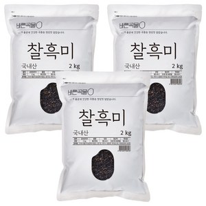 두보식품 바른곡물 국산 찰흑미, 2kg, 3개
