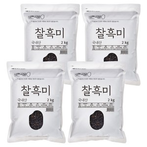 두보식품 바른곡물 국산 찰흑미, 2kg, 4개