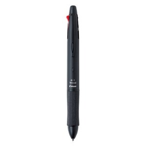 닥터그립 파이롯트 4플러스1 우드 볼팬 0.7mm + 샤프 0.5mm BKHFW-2SR, 1개, 블랙