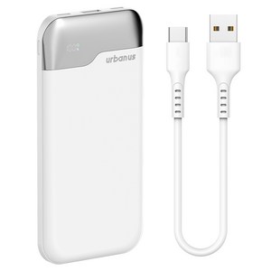 어반어스 PD 27W 초슬림 LCD 보조배터리 10000mAh C타입, 화이트, UB-PA103P23W
