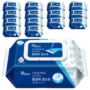 클린업 물걸레 청소포 특대형 25매, 15개