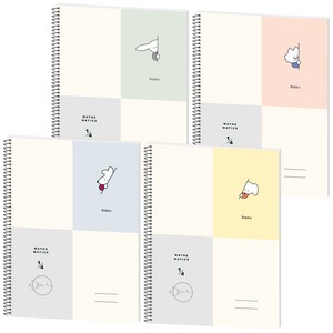 뭉구 보바 4분할 수학 연습장 4종 세트, GRAY, GREEN, PINK, YELLOW, 1개