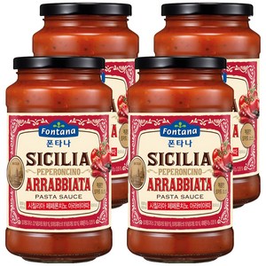 폰타나 시칠리아 페페론치노 아라비아따 파스타 토마토소스, 600g, 4개