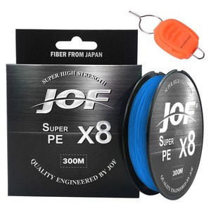 JOF SUPER PE 8합사 낚시줄 300m + 실버캐스트 라인스토퍼 세트, 블루(낚시줄), 랜덤발송(스토퍼), 1세트