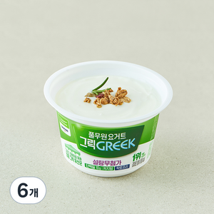 풀무원 그릭 설탕무첨가 플레인, 150g, 6개