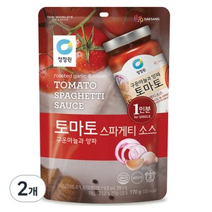 청정원 토마토 스파게티소스 싱글파우치, 170g, 2개