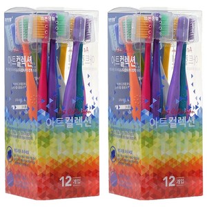 바른생활 아트컬렉션 칫솔 초극세모, 1개입, 24개