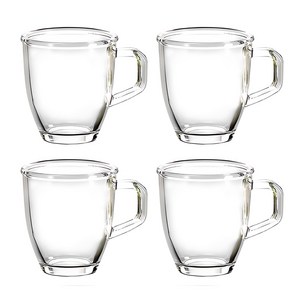 글라스락 다용도 내열강화 머그 350ml, 투명, 4개