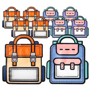 투영디자인 컬러풀 책가방 모양 지퍼백, 랜덤발송, 10개