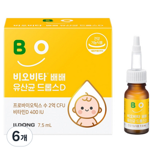 비오비타 유아 배배 유산균 드롭스D, 7.5ml, 6개
