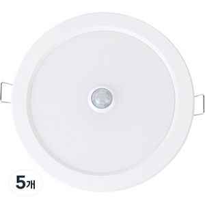 루시아 LED 9W 매입센서 전구색 지름 120mm, 5개