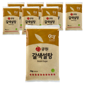 큐원 갈색설탕, 3kg, 8개