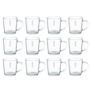 글라스락 내열강화 클래식 머그컵 360ml, 투명, 12개