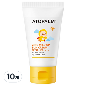 아토팜 징크 마일드 업 선크림 SPF50+ PA++++, 65g, 10개