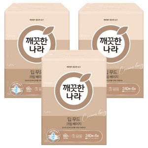 깨끗한나라 딥무드 미용티슈 크림 베이지 2겹, 240개입, 18개