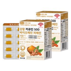 동화약품 강황 커큐민 500 바이오페린 피페린, 90정, 2개