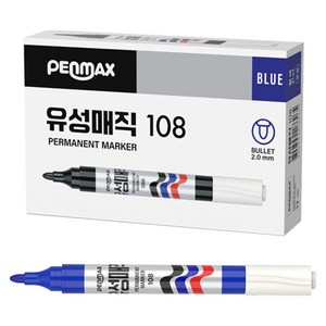펜맥스 유성매직 108, 청색, 12개