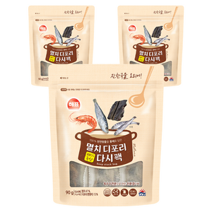 해표 멸치디포리 다시팩, 90g, 3개