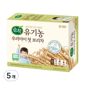 순작 유기농 우리아이 첫 보리차, 160g, 20개입, 5개