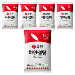 큐원 하얀 설탕, 3kg, 5개