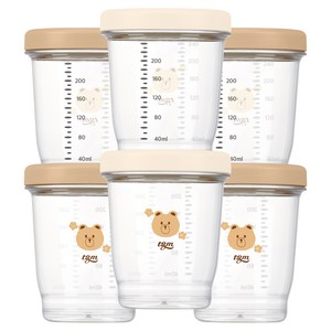 티지엠 국산 이유식 밀폐 보관 용기 3p 세트, 240ml, 탠브라운 + 탠브라운 + 아이보리, 2개