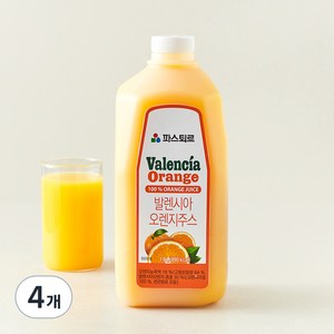 파스퇴르 발렌시아 오렌지주스, 4개, 1.8L