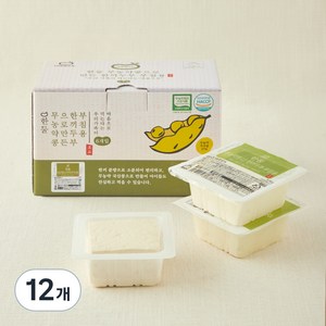 한둘 무농약콩으로 만든 한끼 두부 부침용, 120g, 12개