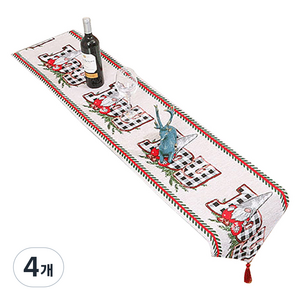 블럭마트 산타클로스 테이블 러너, type 2, 6인용(33 x 220 cm), 4개