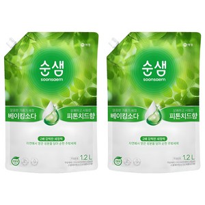순샘 베이킹소다 피톤치드 리필 세제, 1.2L, 2개