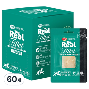 하림펫푸드 반려동물 더리얼 필렛 간식 10p, 닭가슴살, 30g, 60개