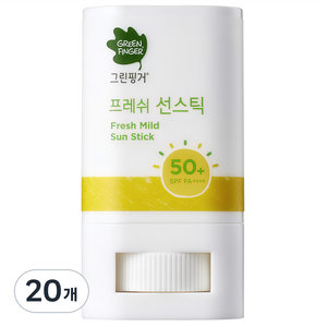 그린핑거 프레쉬 마일드 선스틱 SPF50+ PA++++, 15g, 20개