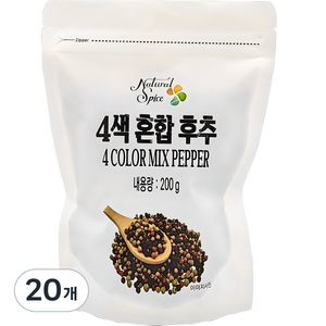 내츄럴스파이스 4색 혼합후추 리필용, 200g, 20개