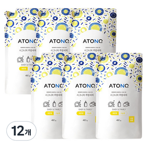아토앤오투 시그니처 젖병&주방세제 레몬향 리필, 480g, 12개