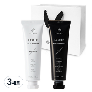탐니크 고체향수 솔리드퍼퓸 우먼 + 맨 + 쇼핑백, 3세트