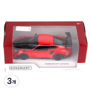 킨스마트 포르쉐911 GT2 RS 자동차 작동완구 KT5408, 레드, 3개