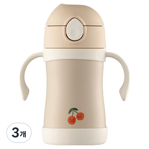 푸고 유아용 프리미엄 뉴트럴 시리즈 빨대컵 TKFE-280, 280ml, 3개, 뉴트럴베이지