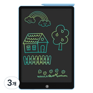 야야 대화면 LCD 드로잉 패드 학습완구, 블루, 3개