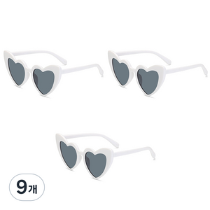 알로데 복숭아 하트 파티안경, TYPE01화이트, 9개