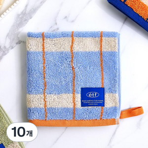 모던하우스 ETF 멀티 체크 핸드타월 34 x 34 cm 65g, 스카이블루, 10개