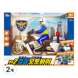 씽크토이 112경찰 오토바이 작동완구, 혼합색상, 2개