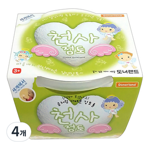 도너랜드 천사점토 140g, 4개, 하양
