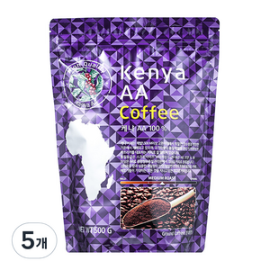 코델리 케냐 AA 분쇄커피, 500g, 5개