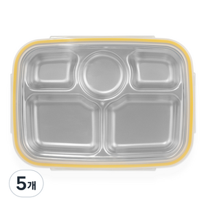국산 스텐식판도시락 깊은형, 혼합색상, 단품, 5개