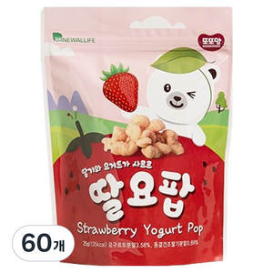 또또맘 유아용 콘스낵 딸요팝, 혼합맛(딸기/요거트), 25g, 60개