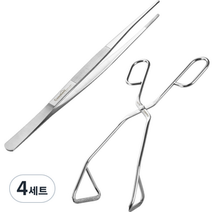 까사베니 스텐 핀셋 집게 + 가위형 집게, 4세트