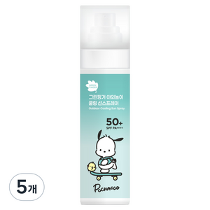 그린핑거 산리오 포차코 에디션 야외놀이 쿨링 선스프레이 SPF50+ PA++++, 5개, 95ml