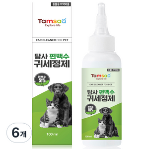 탐사 순한 편백수 반려동물 귀세정제 100ml, 6개
