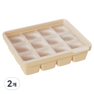 모윰 실리콘 이유식 큐브 12구, 360ml, 머스타드, 2개