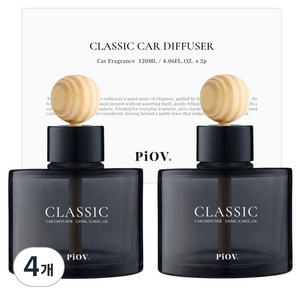 피오브 클래식 차량용 디퓨저 120ml, 4개, 블랙체리