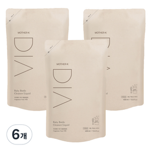 마더케이 유아용 디아 젖병세정제 리필형, 400ml, 6개